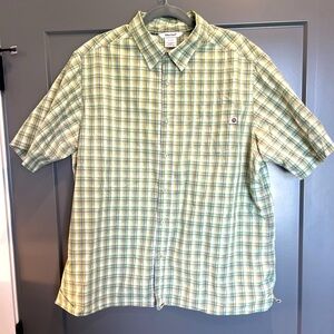 Marmot Men's Green and Gray Plaid Button Shirt